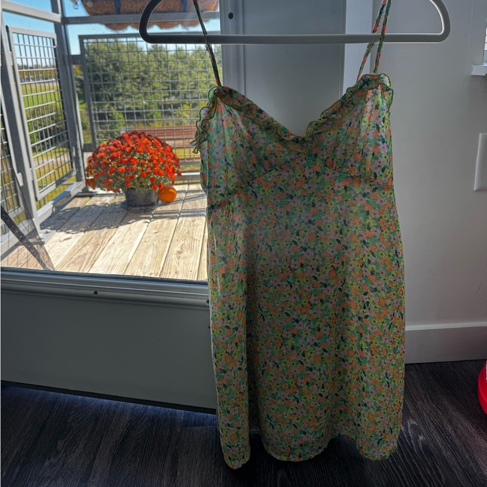 Bright colored floral dress